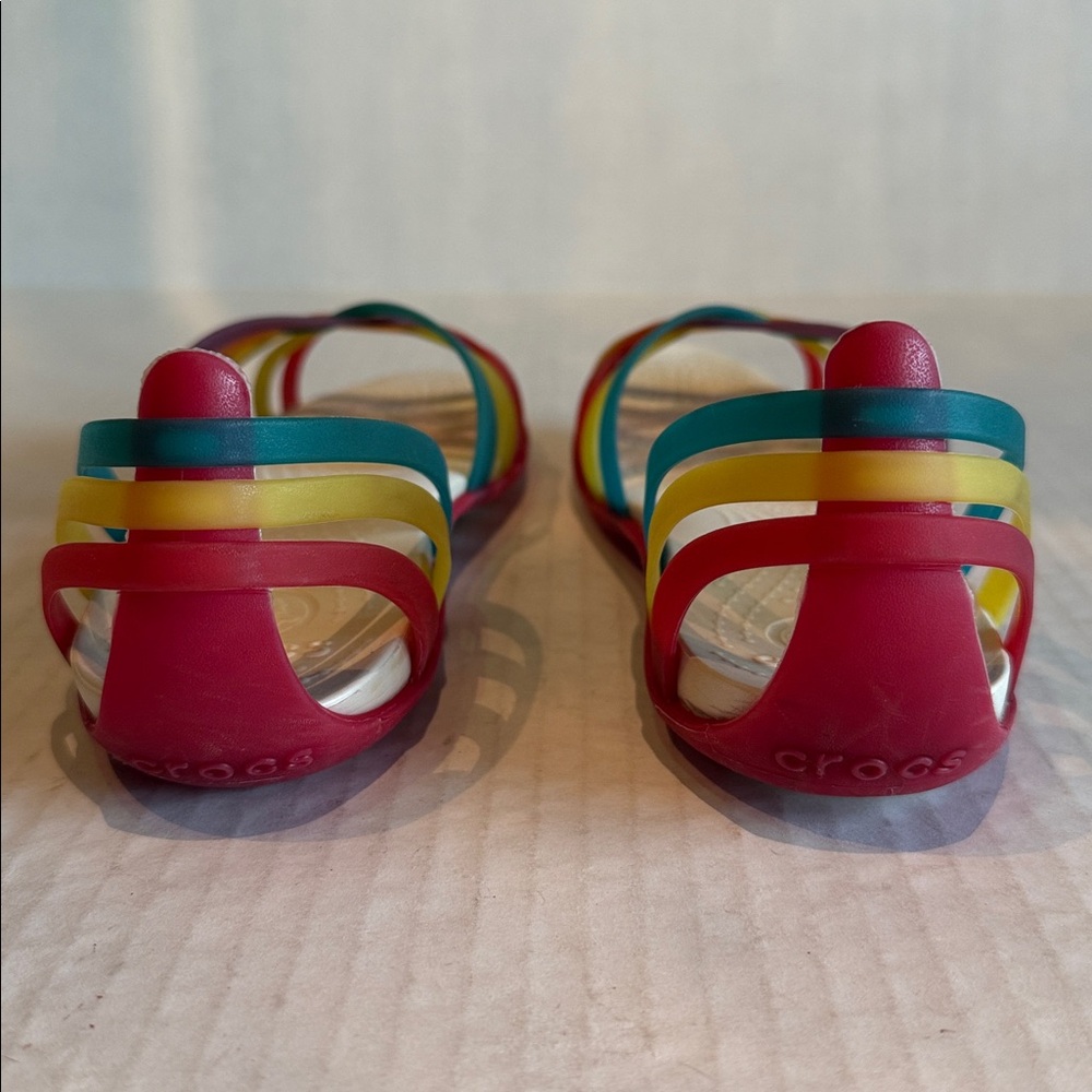Crocs Multi Color Strappy Flats - Picture 10 of 13